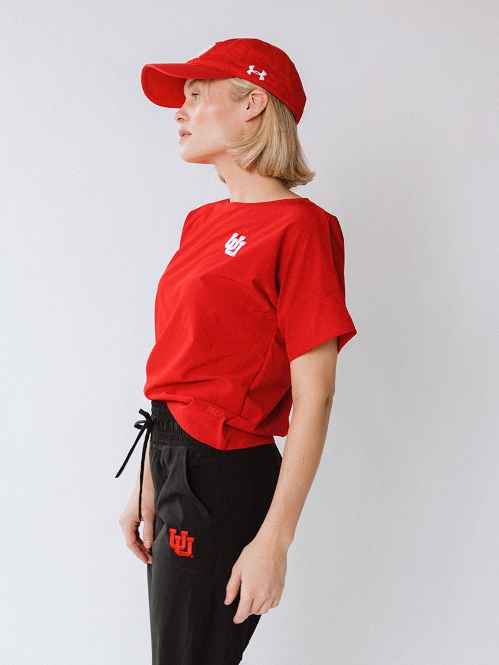 Albion Fit UTAH BOSS TEE, CRIMSON NWT Small University of Utah Crop - Picture 4 of 16